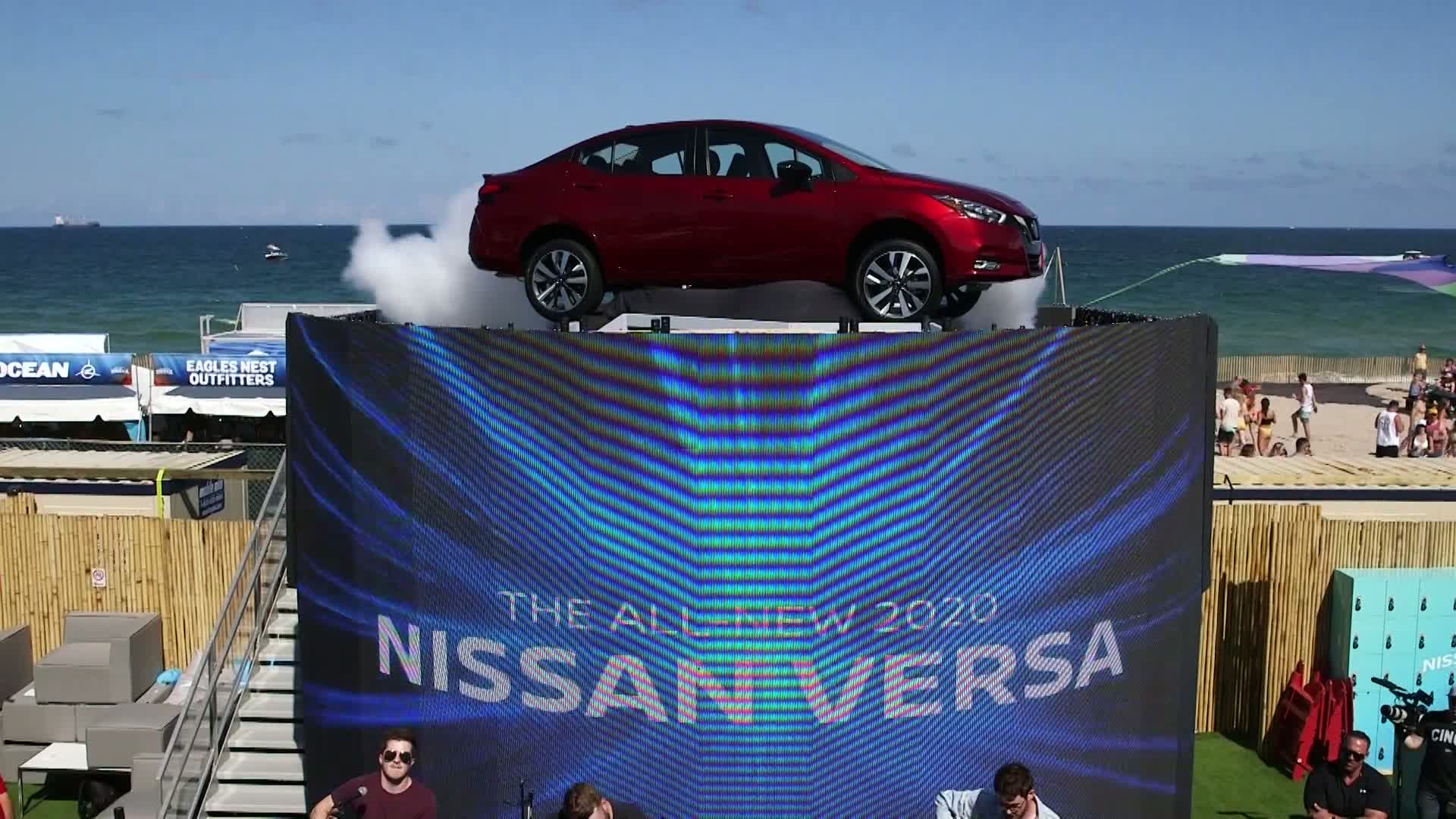 B-Roll:  Kane Brown helps Nissan unveil the 2020 Versa